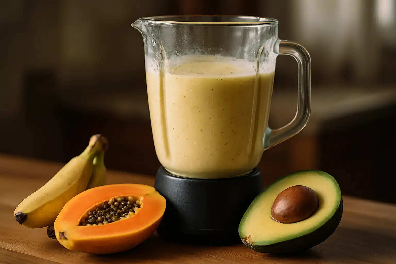 Imagem de uma mulher cuidando dos cabelos com uma mistura de hidratação caseira preparada no liquidificador.