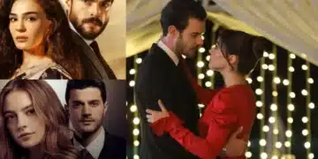 Casais apaixonados de Novelas Turcas, destacando o drama e romance em produções de sucesso internacional como Herçai e Será Isso Amor.