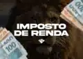 Imagem de um leão com cédulas de dinheiro, representando o alerta da Receita Federal sobre inconsistências no Imposto de Renda para milionários