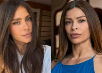 Duas celebridades com tons de cabelo castanho e loiro, mostrando tendências de coloração para o verão.