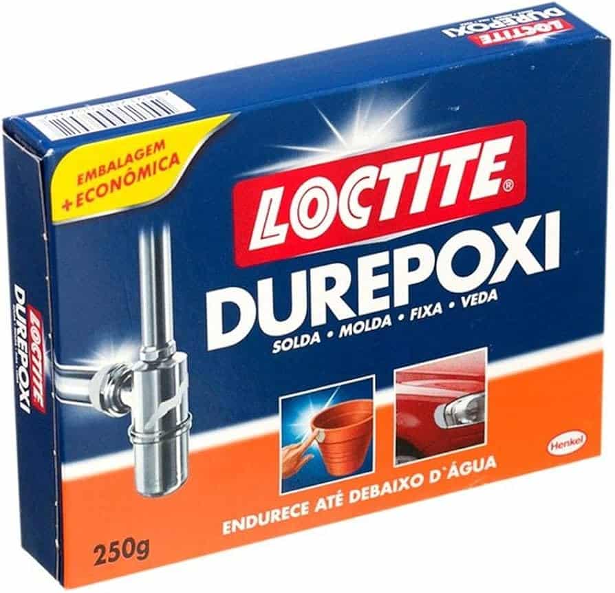 Caixa de Durepoxi Loctite 250g, embalagem econômica, indicado para soldar, moldar, fixar e vedar