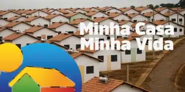 Conjunto de casas populares do Minha Casa Minha Vida 2026, ilustrando as faixas de renda para inscrição no programa habitacional.