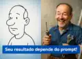 : Ilustração de homem triste ao lado de homem sorridente segurando ferramentas, com faixa azul de texto sobreposta