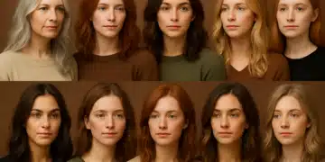 Grupo de oito mulheres de diferentes idades e cabelos em vários tons, posicionadas lado a lado